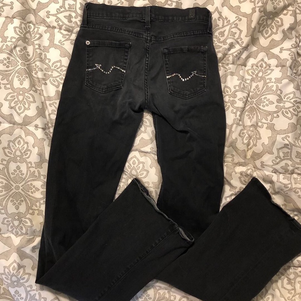Black 7 For All Man Kind Jeans with Rhinestones